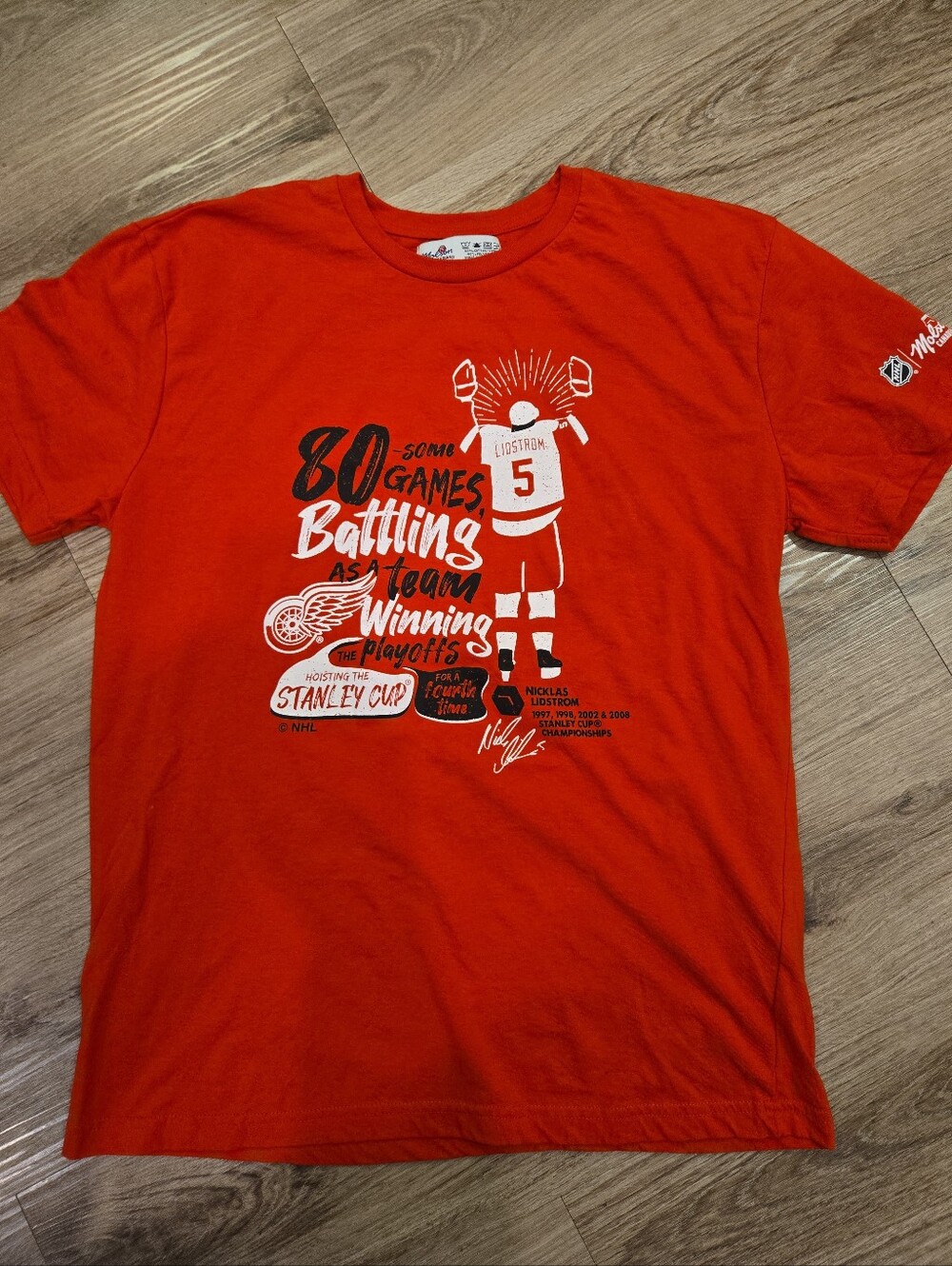 NHL Molson Canadian Red Wings Lindstrom Stanley Cup Tshirt